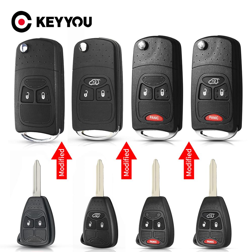 2/3/4-кнопочный пульт-заготовка с откидным лезвием для Chrysler Sebring Pacifica, Dodge Avenger Nitro, Jeep Wrangler Liberty