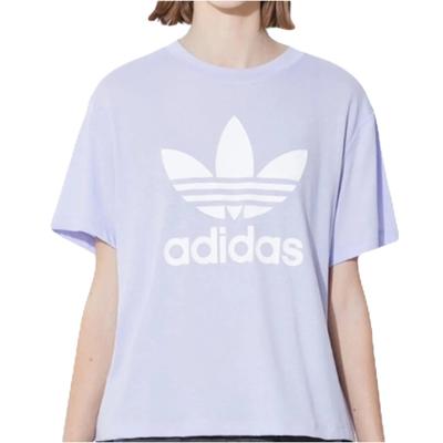 Adidas Originals Adicolor Trefoil Boxy Размер M IN8439 Фиолетовая Футболка, Женская, (Обхват груди 79-82 см),