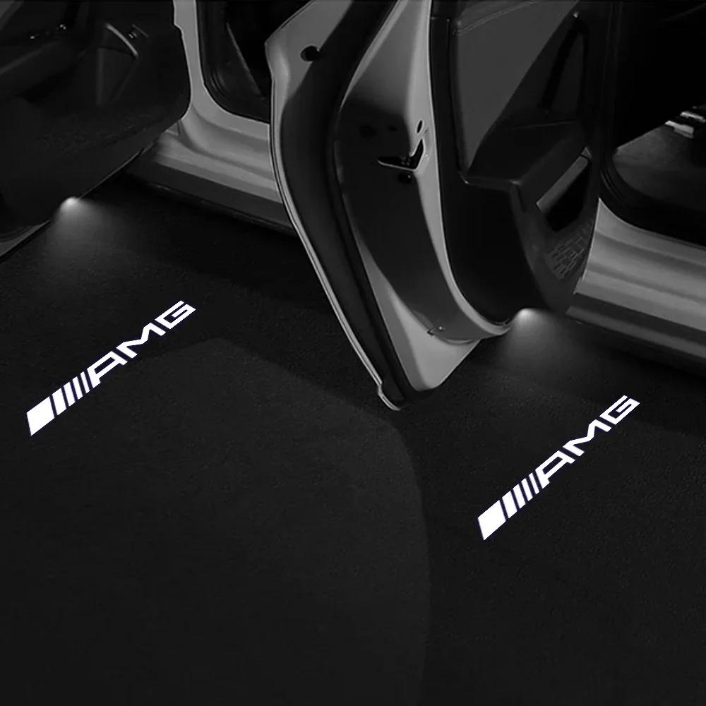 C200 E200 Для автомобиля Mercedes Benz Светодиодные огни приветствия в дверях для Mercedes Benz M E B A C GL Класса W166 E200l E300L E450L W212 W246 W