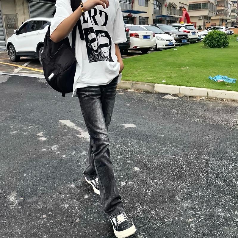 Джинсы мужские JYL Американский цвет глины Узкие Прямые Укороченные Повседневные Деним