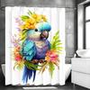 Милая цветочная шторка для душа с попугаями, Декоративная шторка для душа для ванной комнаты, Водонепроницаемая шторка для душа с крючками