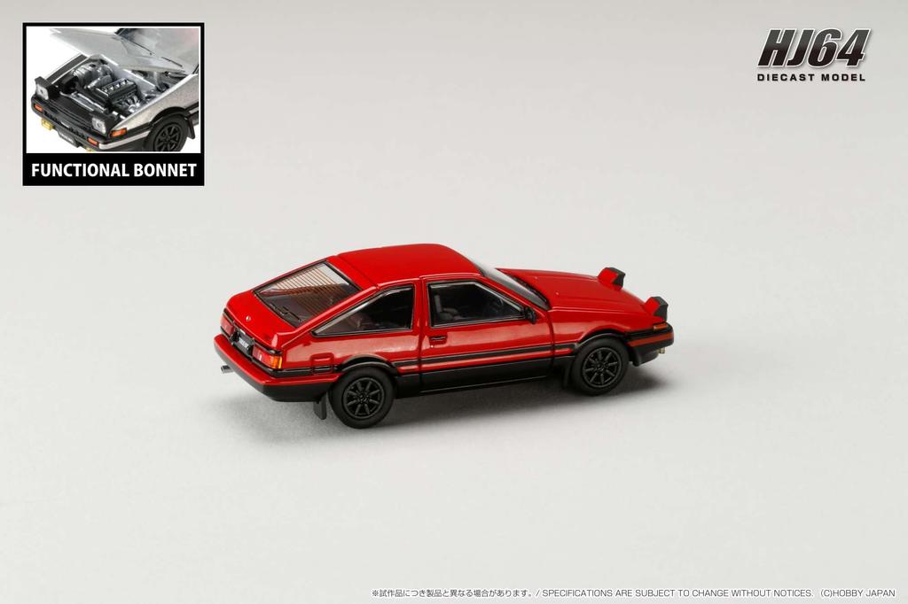 Toyota Sprinter Trueno GT APEX JDM Style 1/64 (AE86) Red/Black