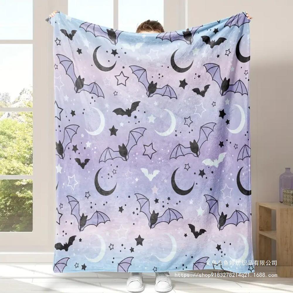 Flannel Fleece Blanket Cover Flannel New 2024 Halloween Bed Sheet Blanket Home Sofa