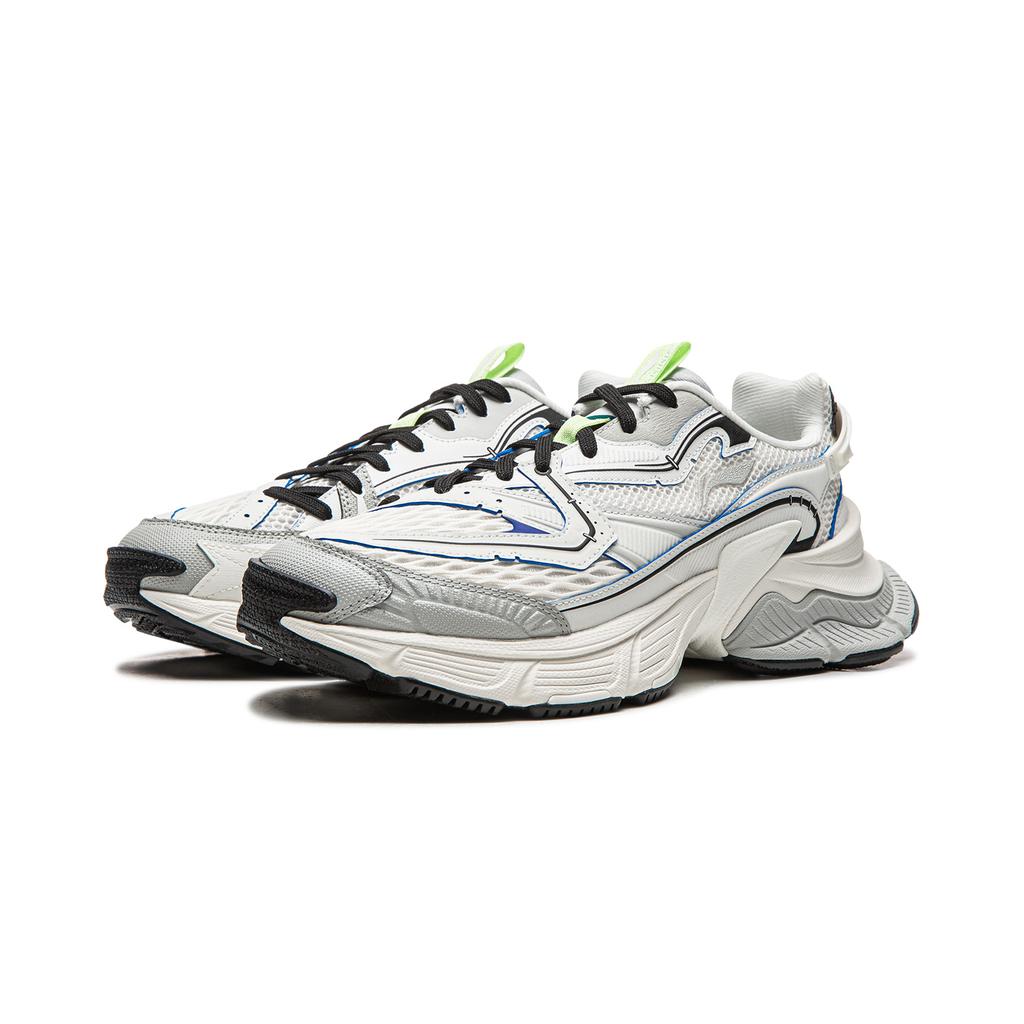 Li Ning Xingji Амортизирующие износостойкие дышащие низкие массивные кроссовки мужские серый белый AGCW087-2