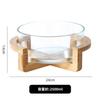 Otoye Деревянная полка-основание Стеклянная салатница Фруктовый десерт Прозрачное ведерко для льда Фруктовая и овощная чаша Кухонный контейнер (2500мл)
