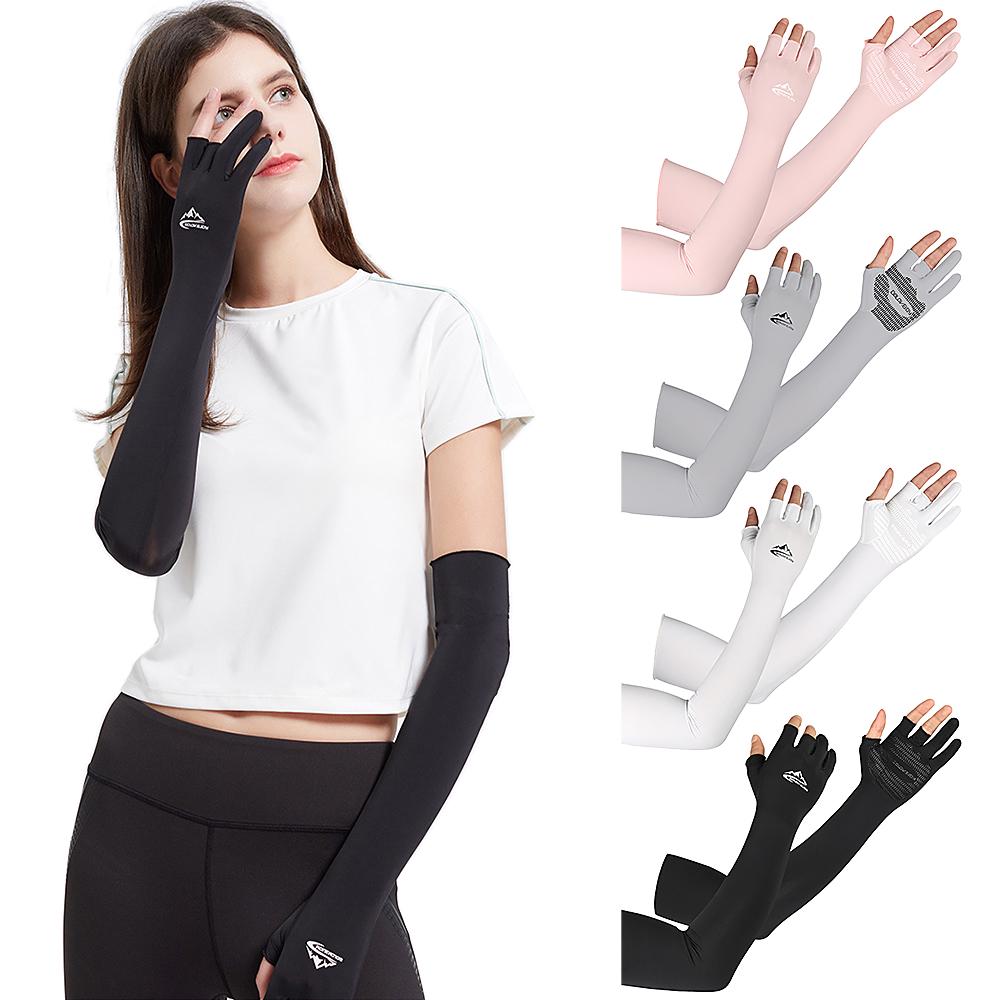 Cooling Arm Sleeves with Ergonomic Fingers Men Women UV Sun Protection Long Arms Sleeves Cover for