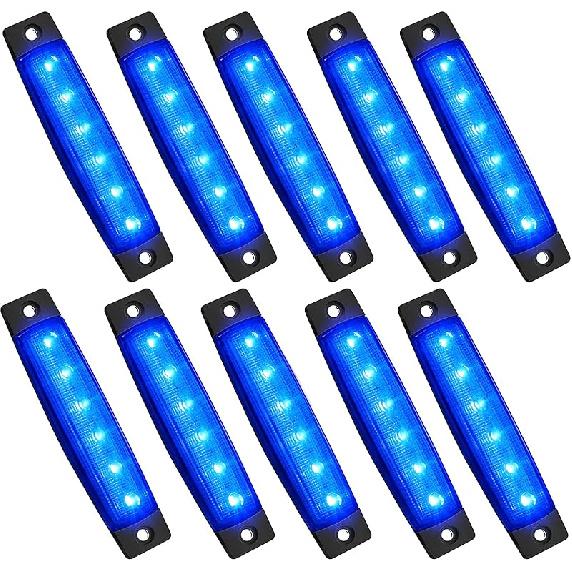 PSEQT 10 Pcs LED Rock Strip Lights Car Exterior Underglow Wheel Fender Well Lighting Kits Waterproof For Golf Cart Wrangler Offroad Truck RV UTV ATV