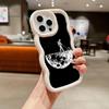 Ae97 Space Moon Astronaut Black Art Protective Phone Cases for Samsung S24 Plus S23 Ultra A14 A55 A06 Honor Motorola OnePlus Big Wave TPU Back Cover