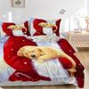 3Pcs Santa'S Lap Pup Bedding Sets For All Sizes New 3D Printed Bed Cover Comforter Duvet Cover Pillowcase Bedroom Decoration