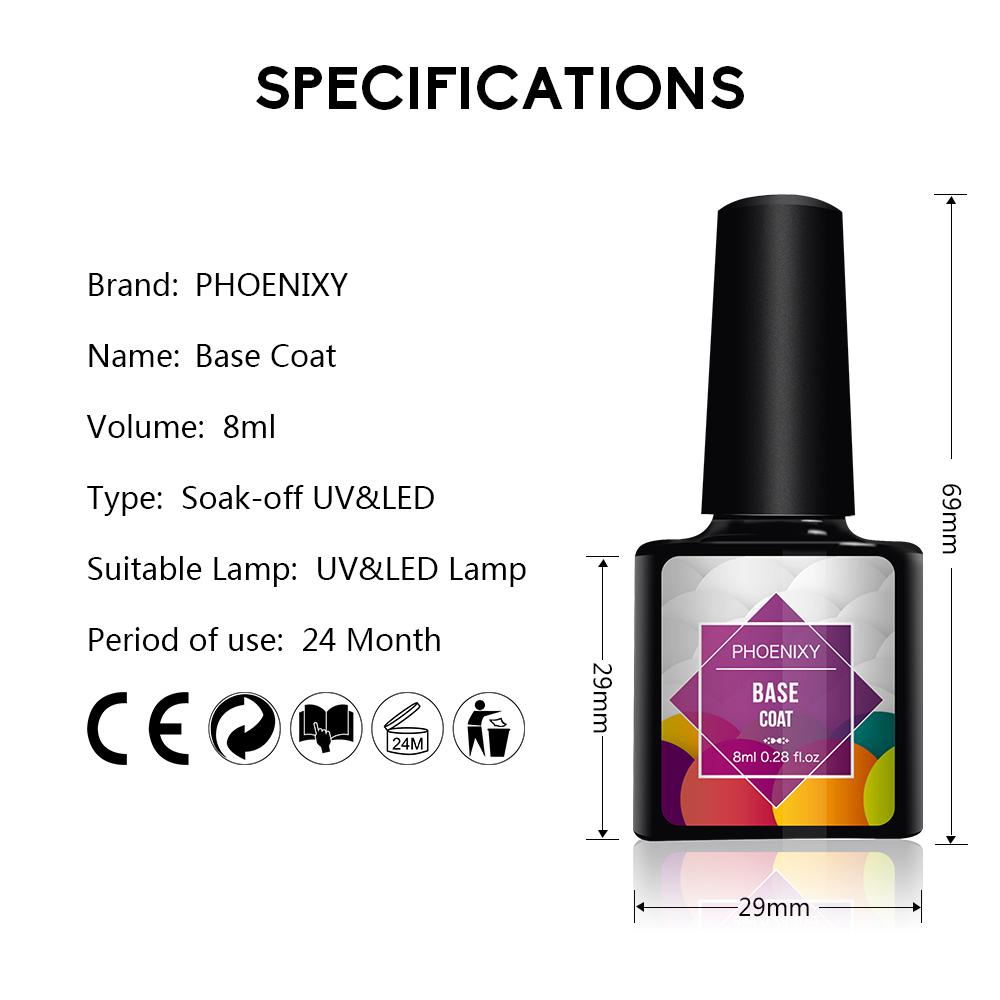 PHOENIXY 8 мл базовое верхнее покрытие матовое покрытие для сушки гель-лака инструменты для дизайна ногтей DIY принадлежности для ногтей в домашних условиях маникюрный салон