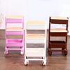With Wheel 1:12 Dollhouse Trolley Plastic Storage Shelf Model  Kitchen Furniture Accessories