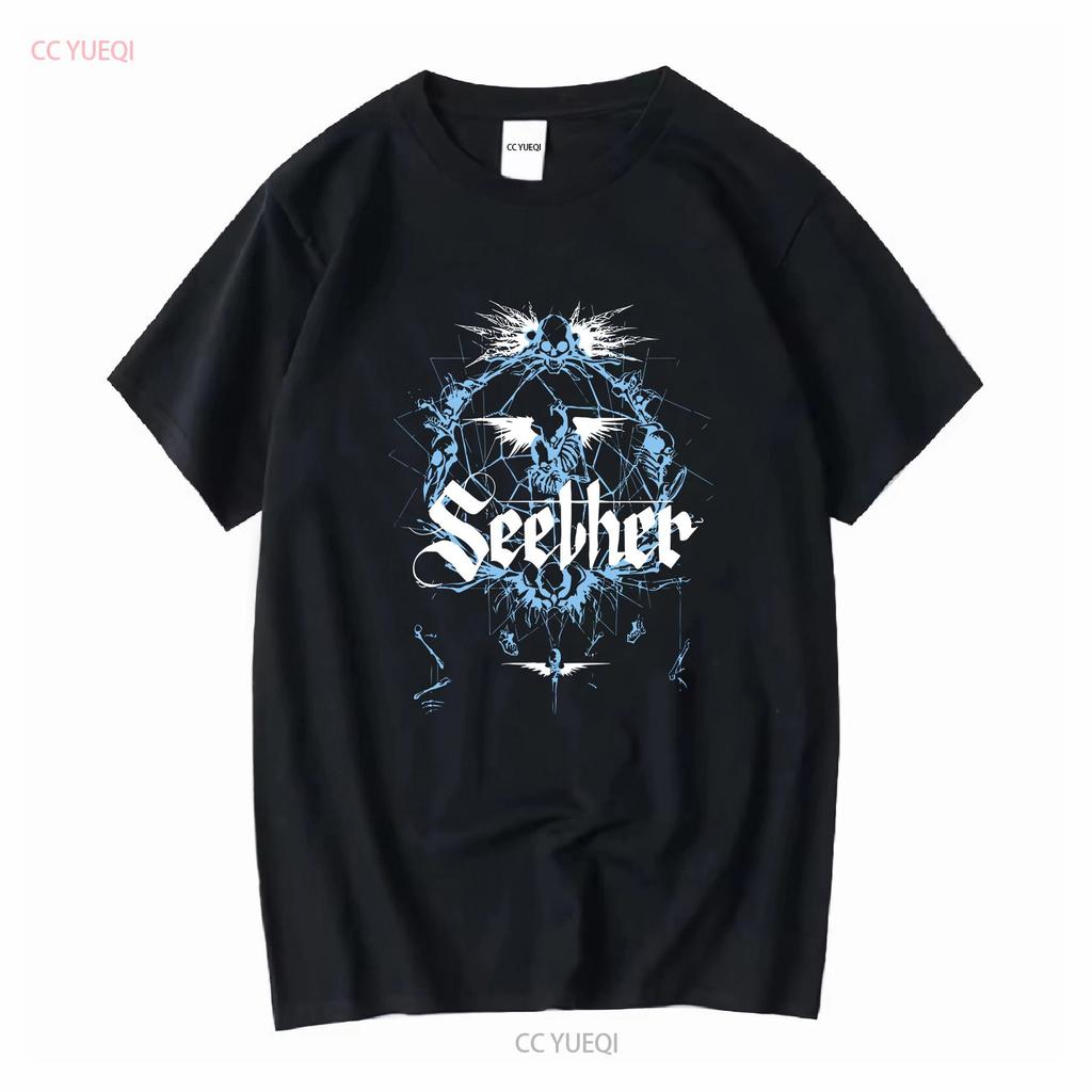 Seether T Shirt Cotton Black Size S to 5XL PM1197 vintage Washed Comfortable Unisex Slightly Stretched homme Versatile Casual