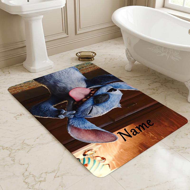 Custom Name Stitch Fun Living Room Non-Slip Area Rug Soft Carpet for Bedroom Kids Playroom Sofa Office Home Decor Doormat