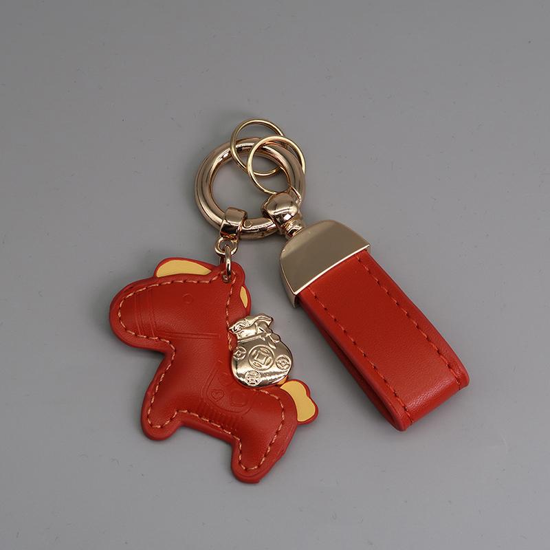 Женский брелок для ключей из искусственной кожи в виде лошади, милый брелок в виде пони, аксессуары для сумки, брелок для ключей, мода