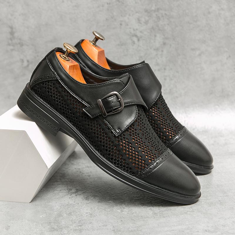 Модная летняя новая перфорированная обувь из серой кожи, повседневная кожаная мужская обувь на толстой подошве, формальные оксфорды, удобная мужская классическая обувь для платья