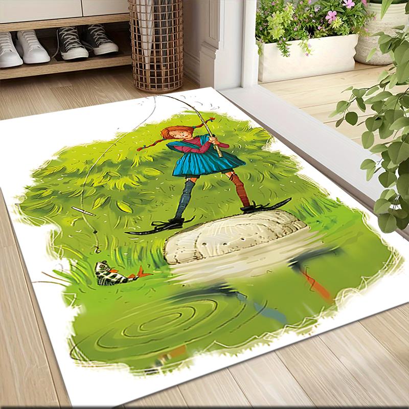 1Pc Girl Monkey Friend Carpet Rug Customizable Soft Washable Antislip Home Living Room Sofa Mats Personalized Rug 0917276