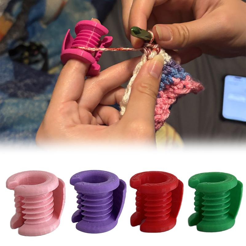 1/2Pcs Crochet Finger Yarn Protectors - Thumb & Index Finger Covers For Beginner & Expert Knitters