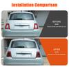 For Fiat 500 Abarth 595 695 2016-2024 ABS Carbon Fiber/Black Rear Tail Light Cover Decorative Sticker Car Exterior Accessories