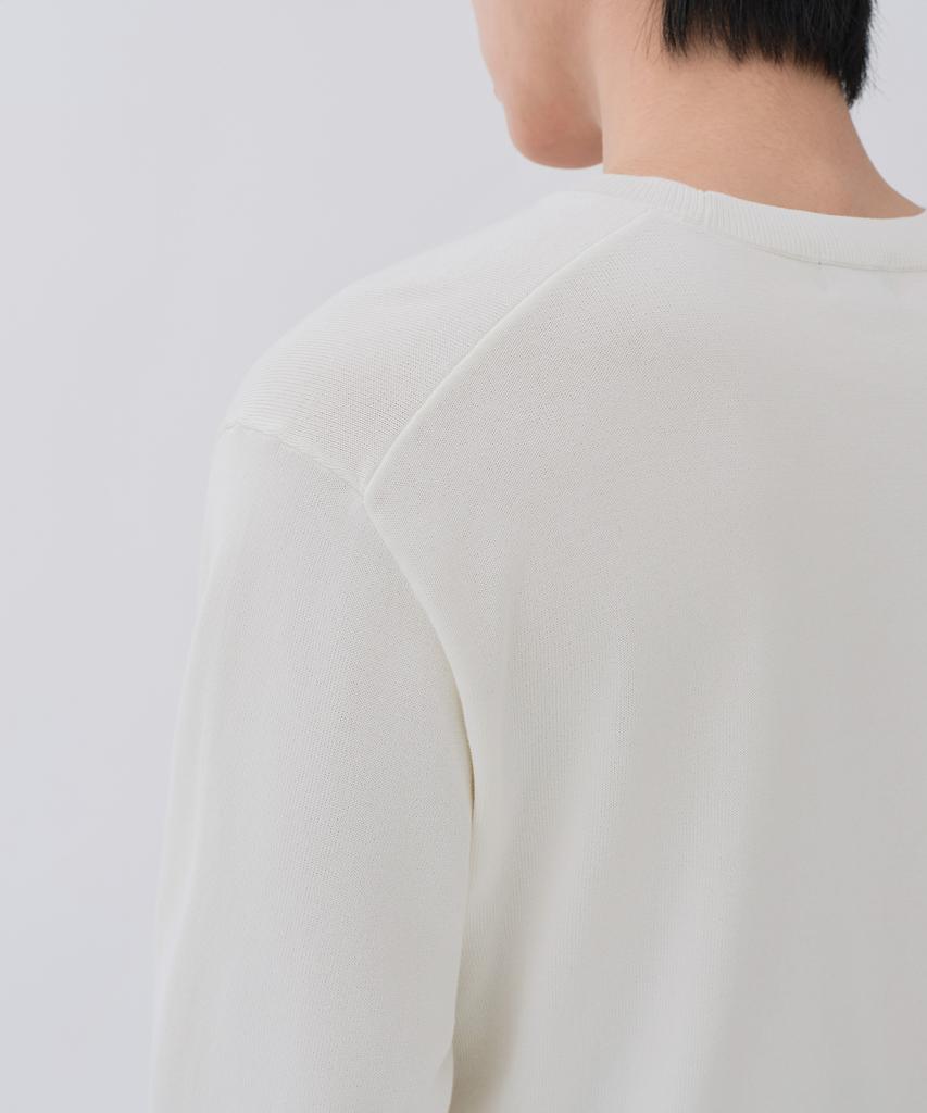 MUSINSA STANDARD Washable Supima Cotton Crew Neck Knit [Ivory]