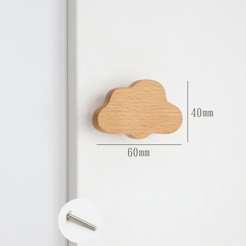 Милые облака, звезды, деревянные ручки для мебели, для шкафов и ящиков, дверные ручки, ручки для кухонных шкафов, деревянные дверные ручки