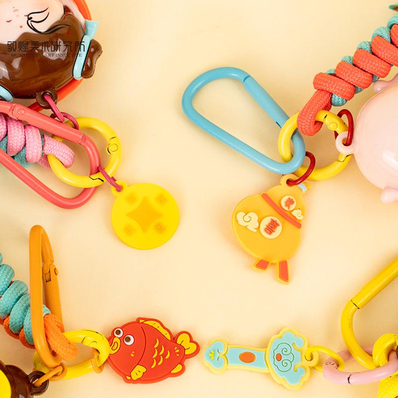 Брелок Маленький Будда Лотос Дуньхуан: Милый кулон в виде культурного музея, брелок для сумки в виде молящейся куклы, сувенирный подарок для друзей.