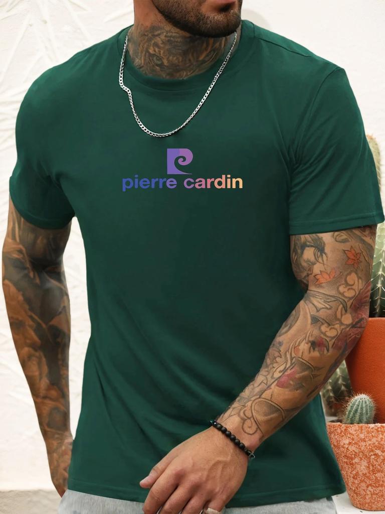 Short Sleeve TShirt Pierre Cardin Mens 100 Cotton Pattern Printed Shirt Summer Round Neck Breathable Casual Fashion Cool Tees