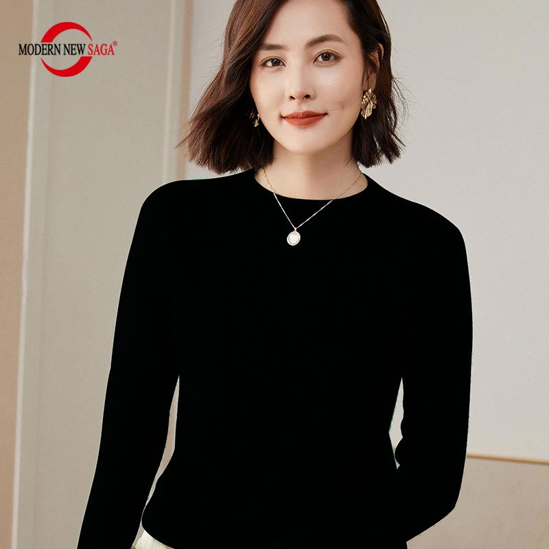 Женский свитер из 100% мериносовой шерсти, СОВРЕМЕННЫЙ НОВЫЙ кашемировый свитер SAGA, вязаный пуловер, зимний теплый женский джемпер, вязаный топ