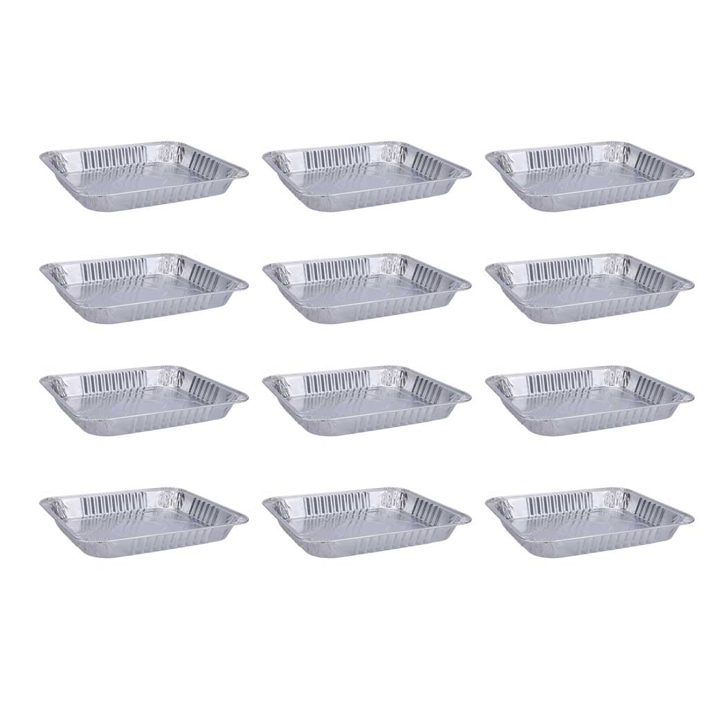 12 шт. одноразовых алюминиевых фольгированных пищевых контейнеров, прямоугольная упаковочная коробка, многоцелевые контейнеры для еды на вынос, для приготовления пищи в микроволновой печи