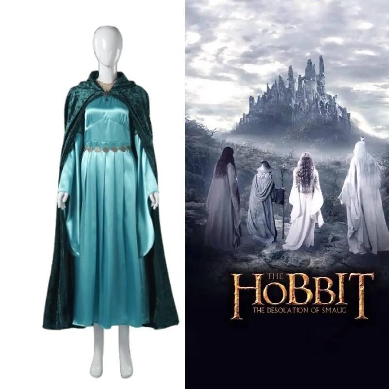 Изысканный синий косплей-набор платья для эльфийских принцесс, идеально подходящий для мероприятий и торжеств в стиле фэнтези