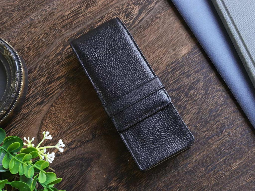 WANCHER Terasaki Leather Pen Fountain Pen Java Leather Pen Case Fountain Case, Black, Case, Products, [WANCHER Pen]