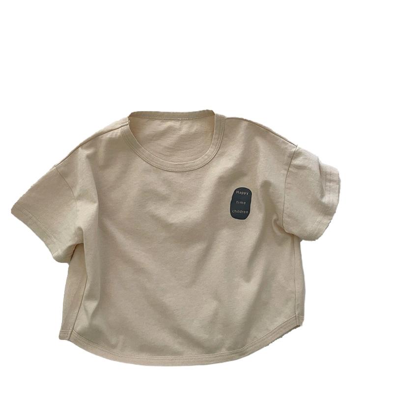 Футболка детская с коротким рукавом весна-осень для мальчиков и девочек Alphabet Top Forest Series Loose Korean