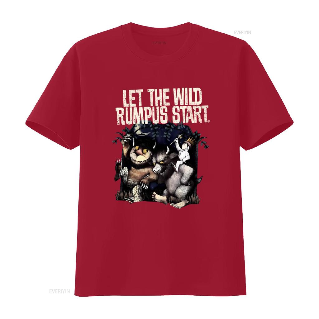 Let The Wild Rumpus Start Where Things Are T Shirt for Soft Comfortable vintage Washed Stylish graphic Versatile streetwear