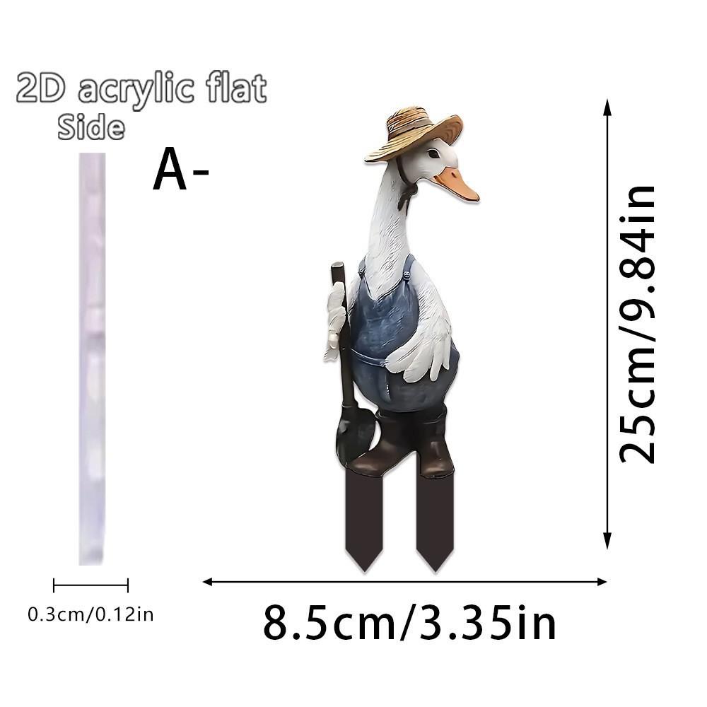 Новая лягушка утка черепаха животное 2D плоский акрил двор сад украшение для дома напольный штекер