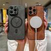 Магнитный чехол для телефона с поддержкой беспроводной зарядки для iPhone 16 15 14 13 12 11 Pro Max, кожаный, с изображением головы оленя, магнитный, мягкий, противоударный