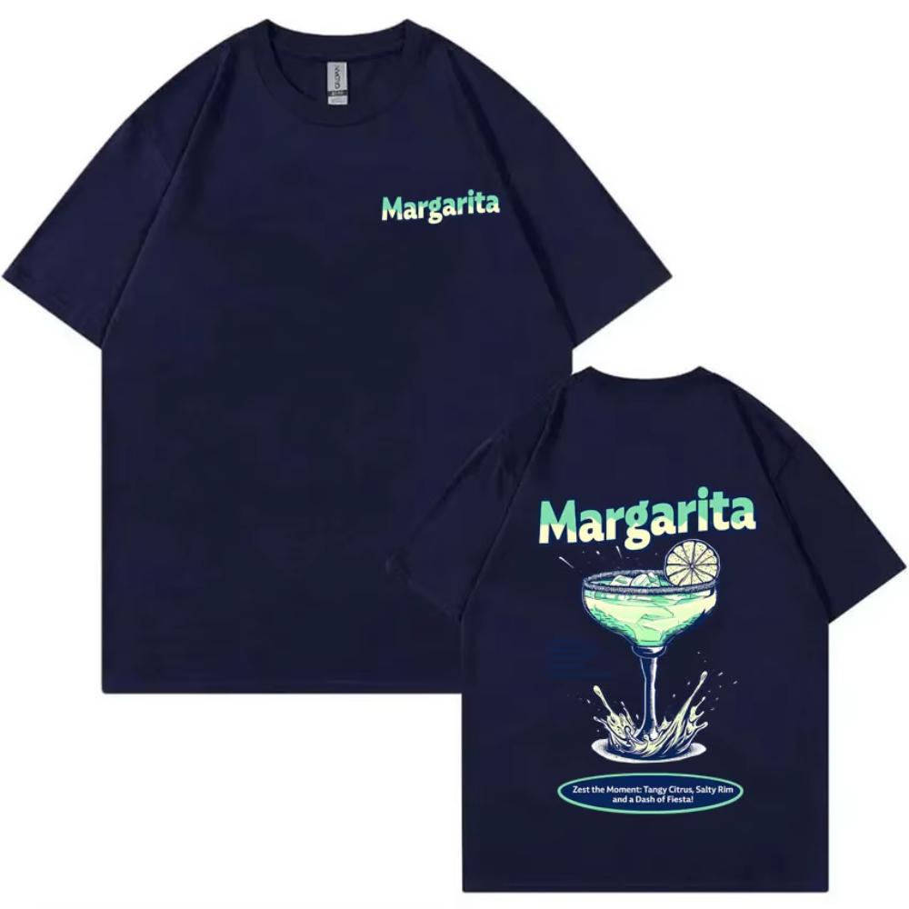 Funny Margarita Cocktail Print Tshirts Unisex Women Fashion Casual Pure Cotton T Shirts Summer Unsiex Vintage Oversized Streetwear