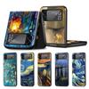 Paintings Starry Night Van Gogh Case for Samsung Galaxy Z Flip3 5G Flip4 Black Hard Cell Phone Cover Z Flip 4 3 PC Shell Zflip3