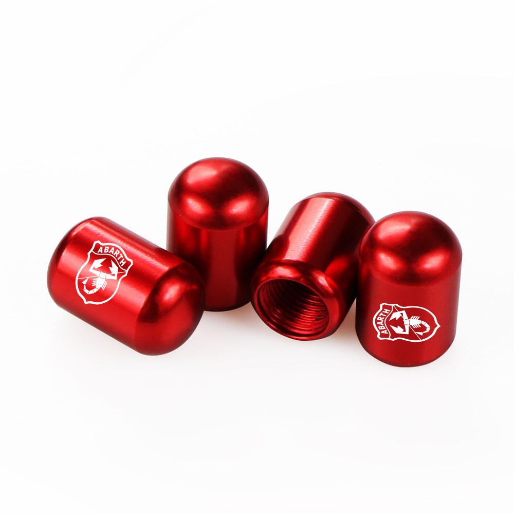 4PCS Car Wheel Tire Valve Caps Tyre Air Stems Cover For Fiat 500 Abarth Punto Panda Bravo Tipo Ducato 250 Argo Car Accessories