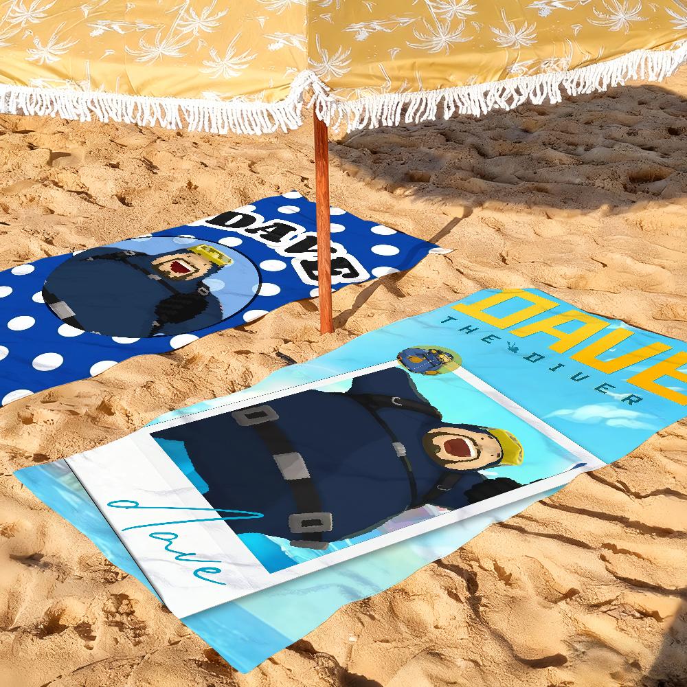 D-DAVE THE D-DIVER Летнее Игровое Полотенце Быстросохнущие Пляжные Полотенца Подходят Для Бассейнов, Кемпинга, Йоги И Тренажерного Зала