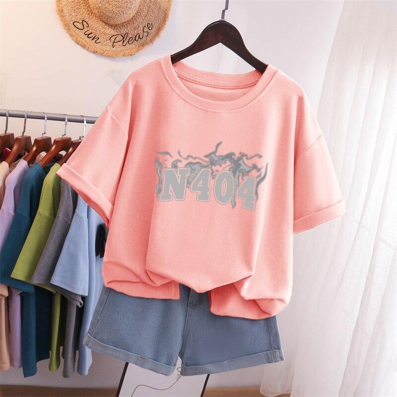 Female L-5XL T Shirt Plus Size Tshirt Short Sleeve Cartoon Women Top Summer Sweet Couple O Neck Oversized T Shirts