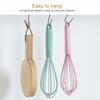 readygohigh Manual Silicone Whisk, Mini Whipper, Mixer for Baking, Durable, Non-Slip, Heat-Resistant, Kitchen Cooking Tool, Stylish, 25*7cm (Green)