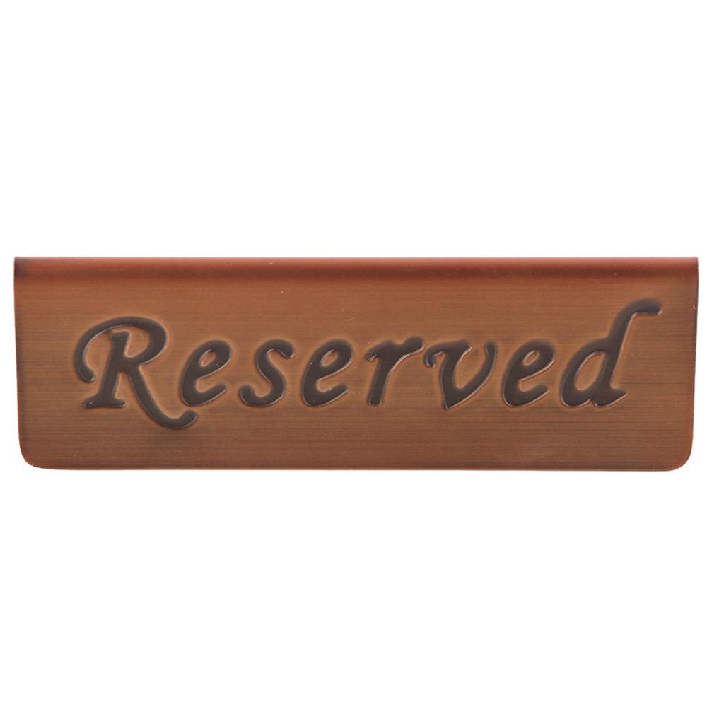 Elegant Reserved Seating Sign Bronze Finish Table Tent Card Reserved Table Sign  Bar Pub