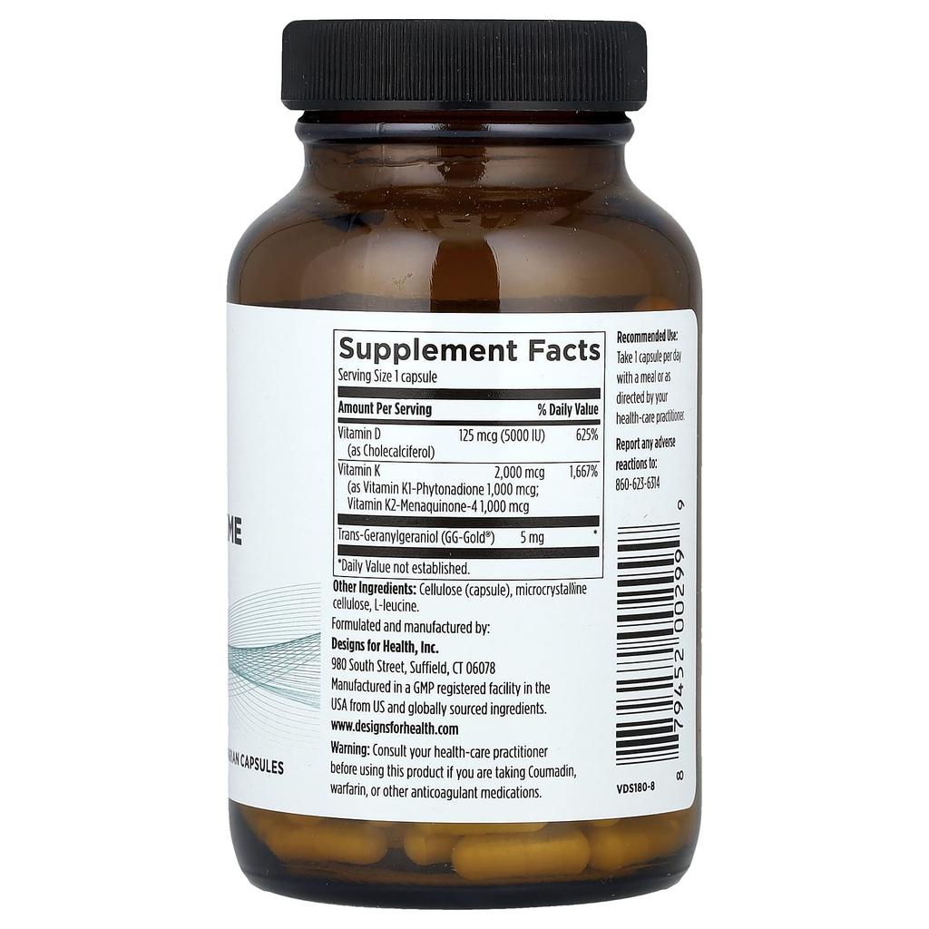 Supreme Vitamin D (with Vitamin K1 and Vitamin K2, 180 Veggie Capsules)