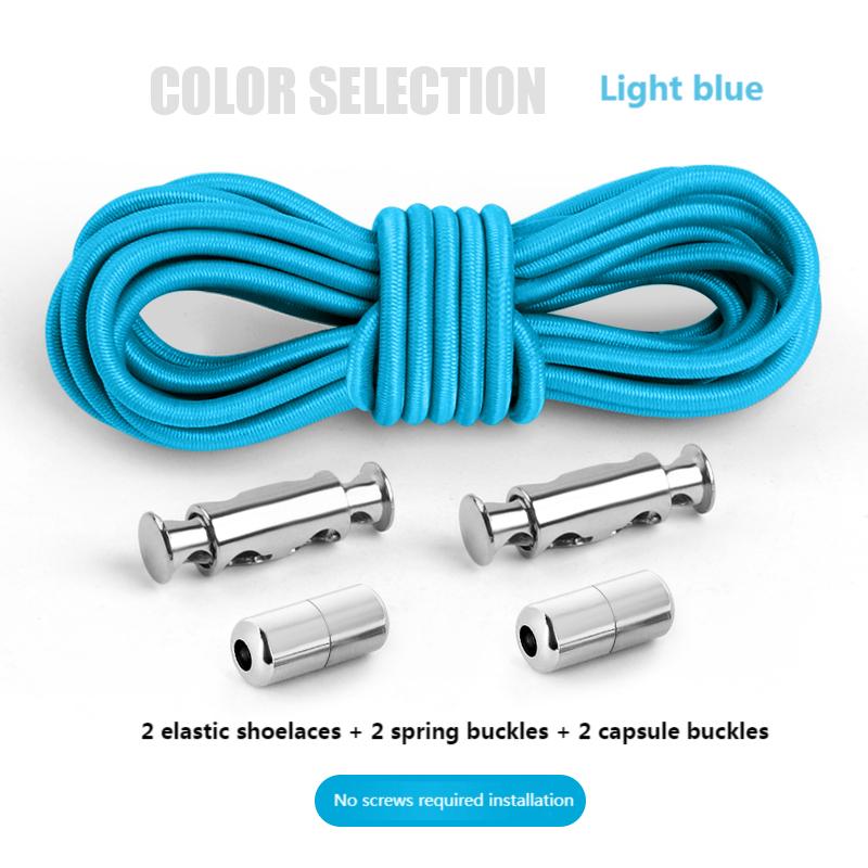 Эластичные шнурки без завязок, круглые шнурки с металлическим замком без завязок, кроссовки, ботинки, шнурки для детей и взрослых, быстрые ленивые шнурки для обуви