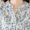 Small Floral Shirt Women's Three-quarter Sleeve Summer National Style Cotton Blouse Shirt