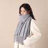 Scarf Female Autumn and Winter Advanced Sense Female Scarf Winter Gray Versatile Student Thickened Wool Scarf