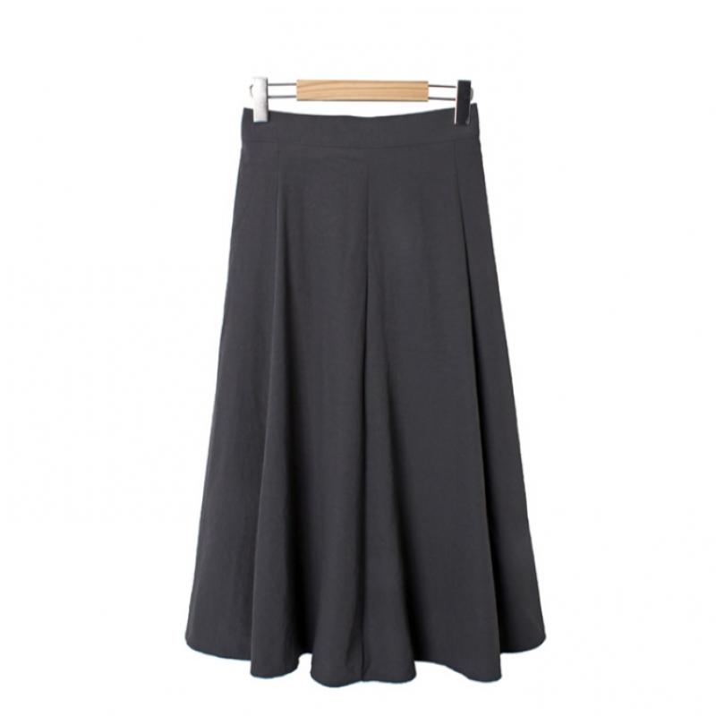Shop Women S elaStic waiSt Panel Seamed Flare Long Skirt Beige Stj wSk 4865