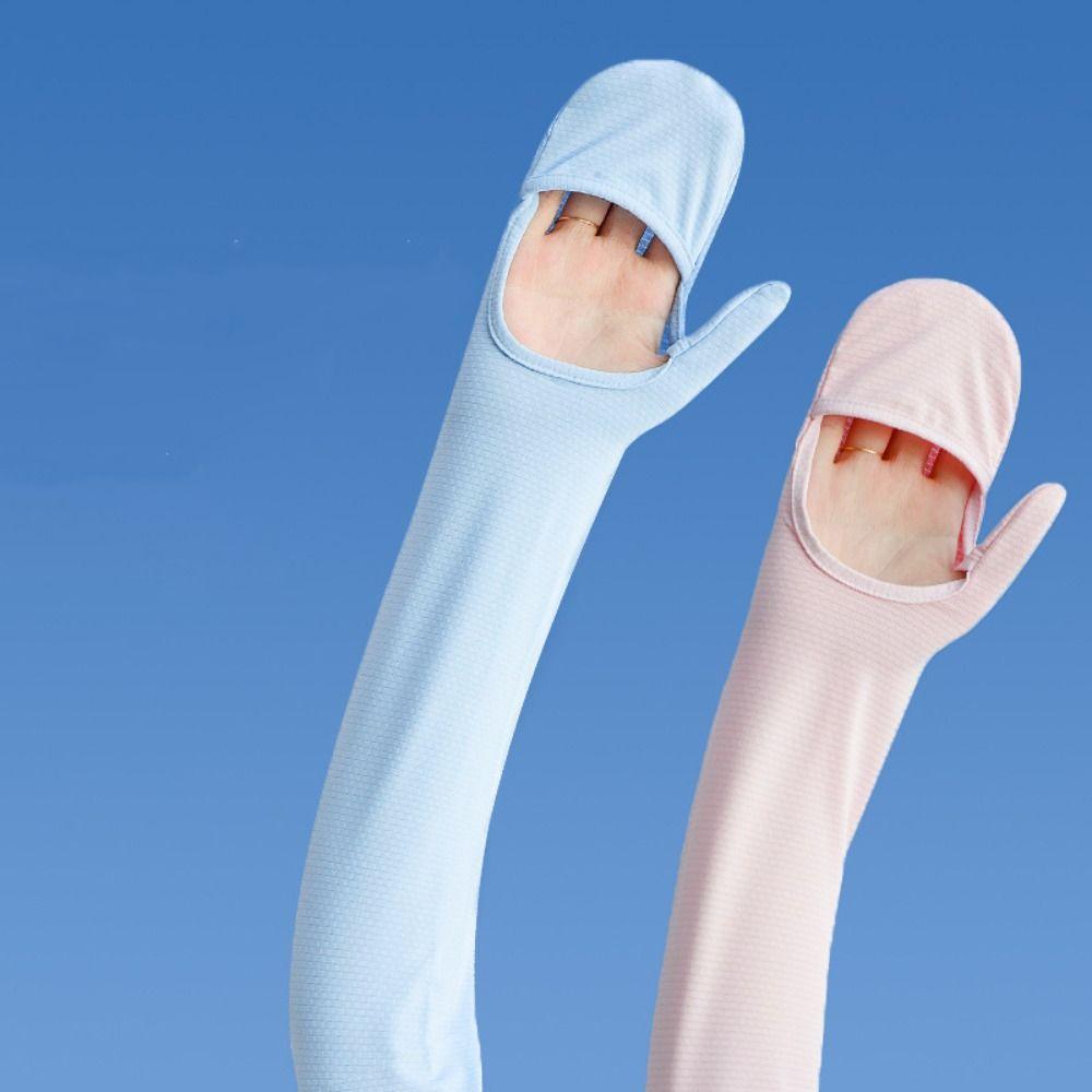 Эластичные солнцезащитные накладки на руки Тонкие велосипедные перчатки Простые длинные рукава из ледяного шелка для вождения