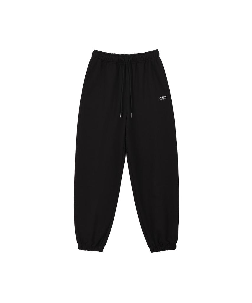 BORN TO WIN W Semi Wide Sweat Jogger Pants [Black]