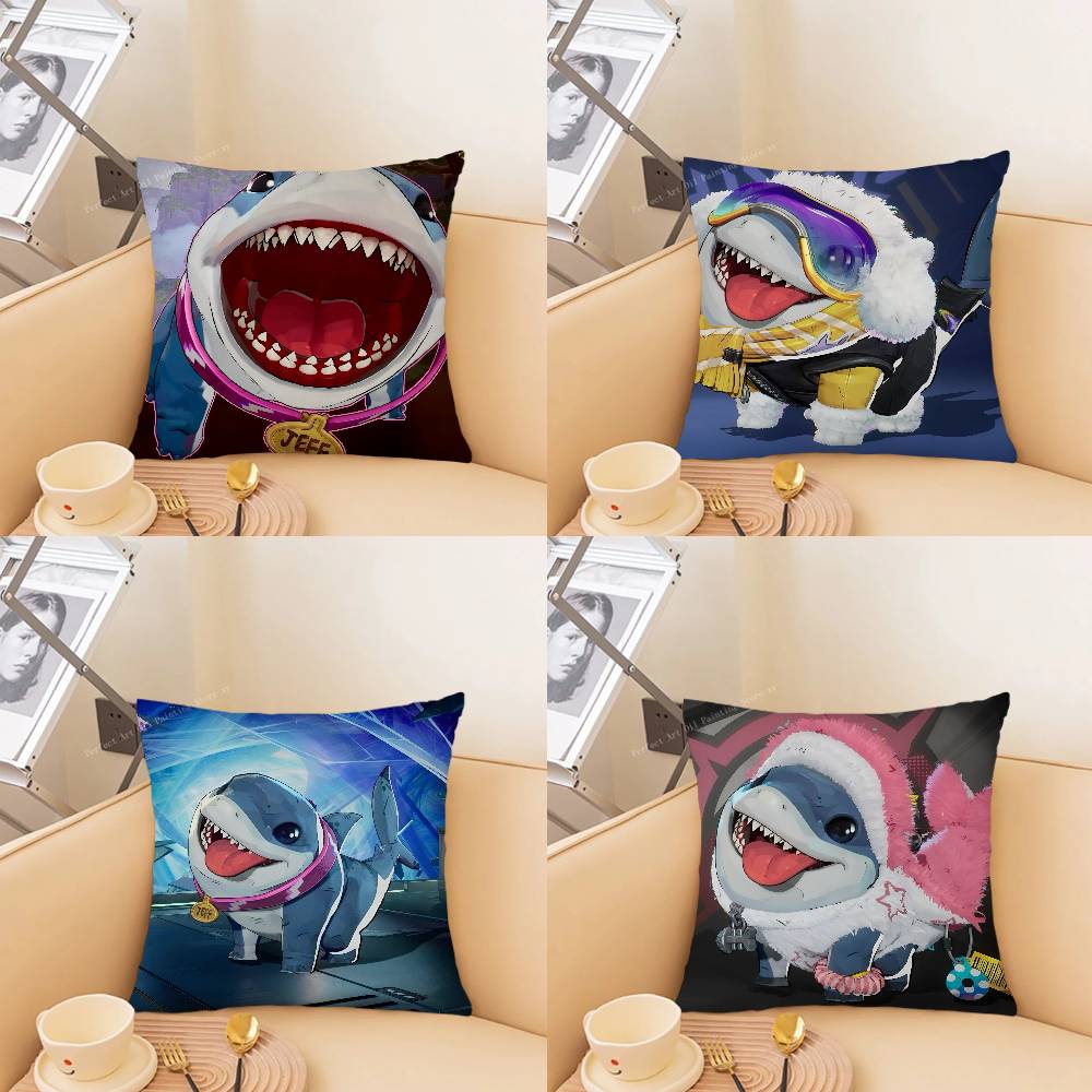pc JJeff The Land SShark Pillow Case Fashion Square Pillowcase Bedroom Sofa Room Ins Decoration Leisure
