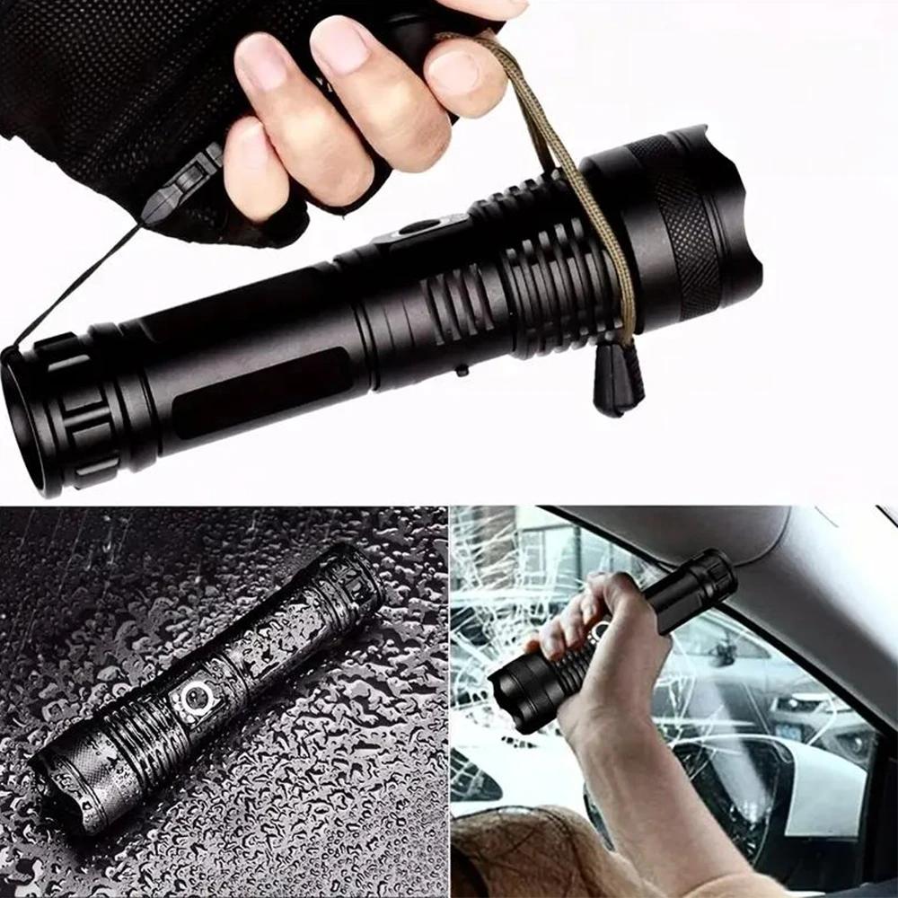 USB Rechargeable Flashlights Super Bright Portable Ultra Power Long Range Tactical Torch Lamp Outdoor Emergency Camping Lantern